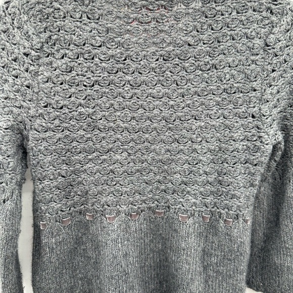 Y2K JUICY COUTURE Vintage grey knit womans bell sleeve cottagecore cardigan SP - Picture 11 of 12